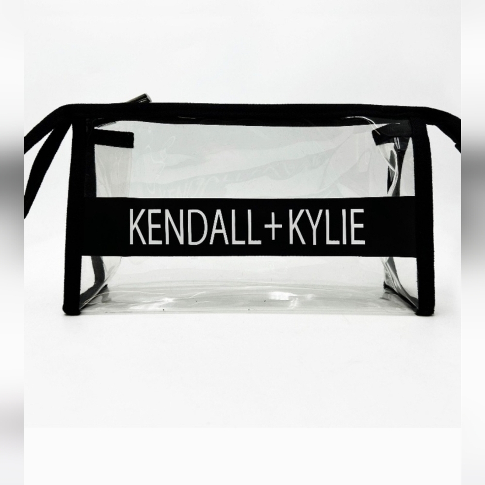 Kendall + Kylie Clear PVC Transparent & Black Cosmetic Pouch NWOT